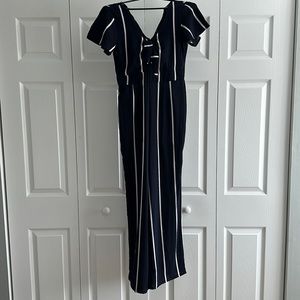 Navy / white striped romper jumpsuit